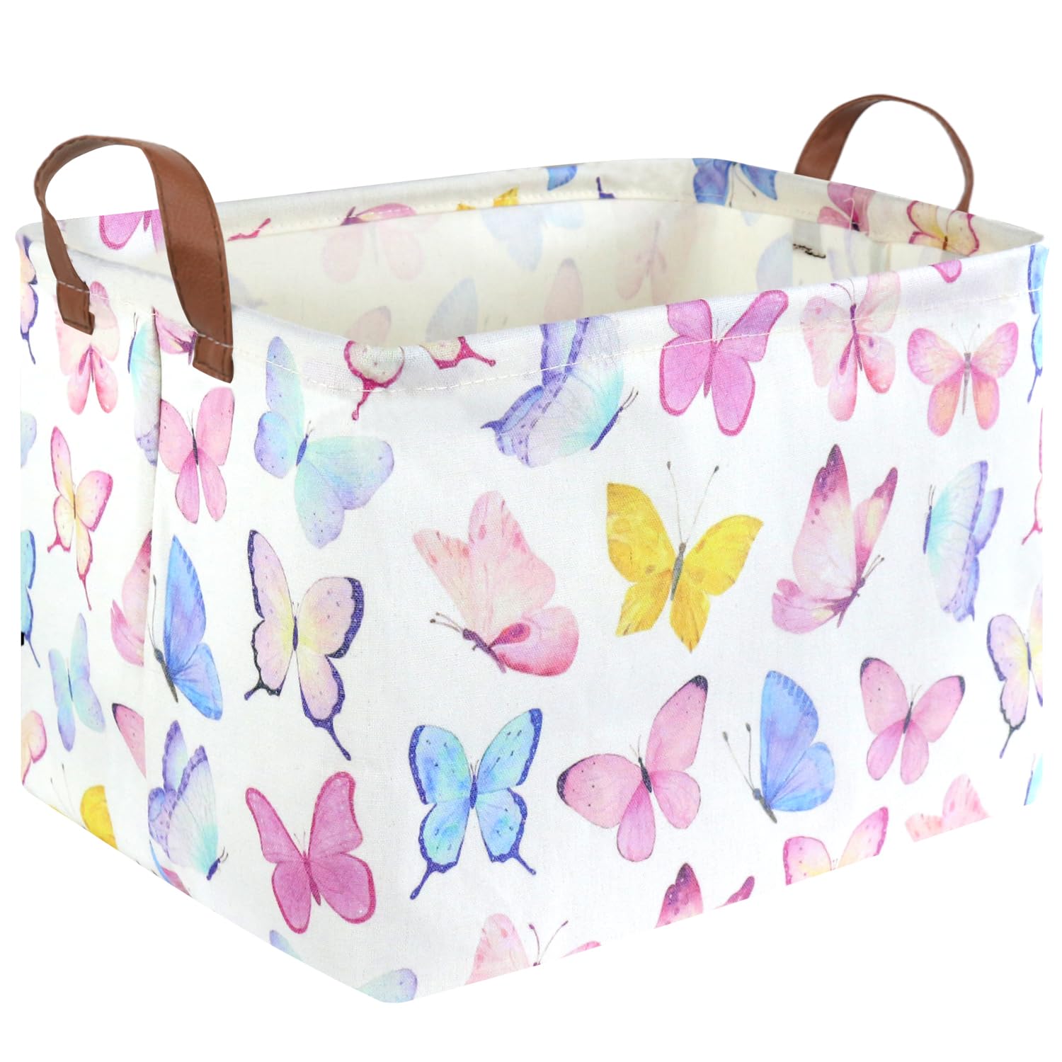 Rectangular Butterfly Basket,Girls Basket, Foldable waterproof cute storage basket,Kids Storage Bin,Toy gift Organizer,Girls Room Decor,Butterfly Room Decor,Gift Box(Colorful Butterflies)