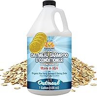 Bodhi Dog Organic Oatmeal Shampoo & Conditioner 1 Gallon - Hypoallergenic, Itch Relief for Dogs Cats Sensitive Skin, Deodorizing, Made in USA
