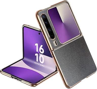 Leather Case for Huawei Pura X, Ultra Thin Electroplate Cover, Full Cover Shockproof Protective Luxury Business Case, Black, Pura X