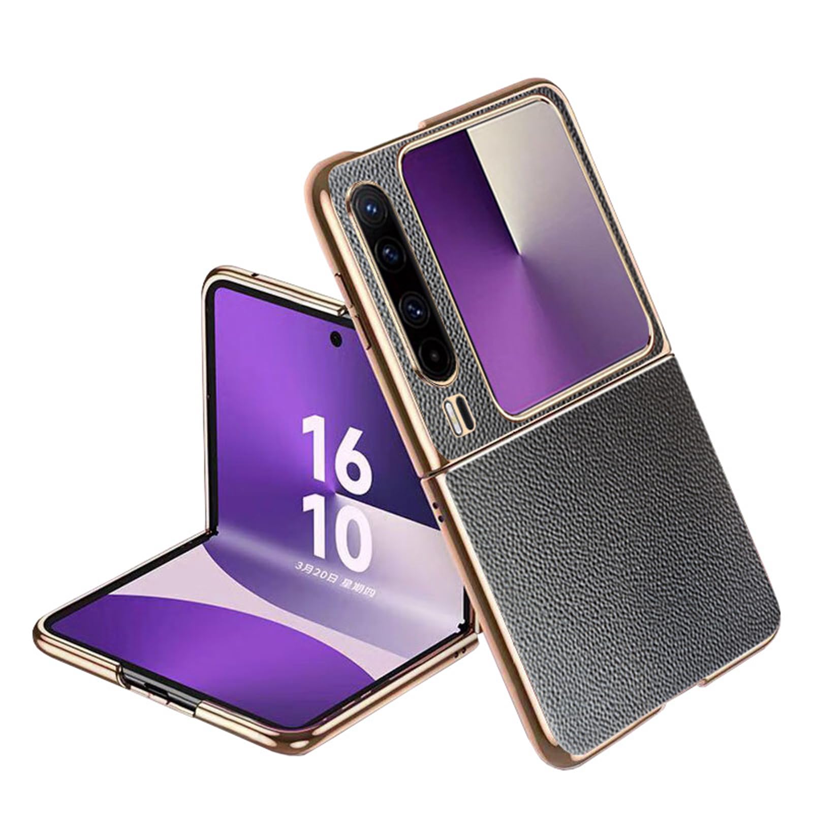 Skórzane etui do HUAWEI Pura X, ultracienkie, galwanizowane etui, pełne pokrycie, ochrona przed wstrząsami, luksusowe etui biznesowe, czarne, Pura X