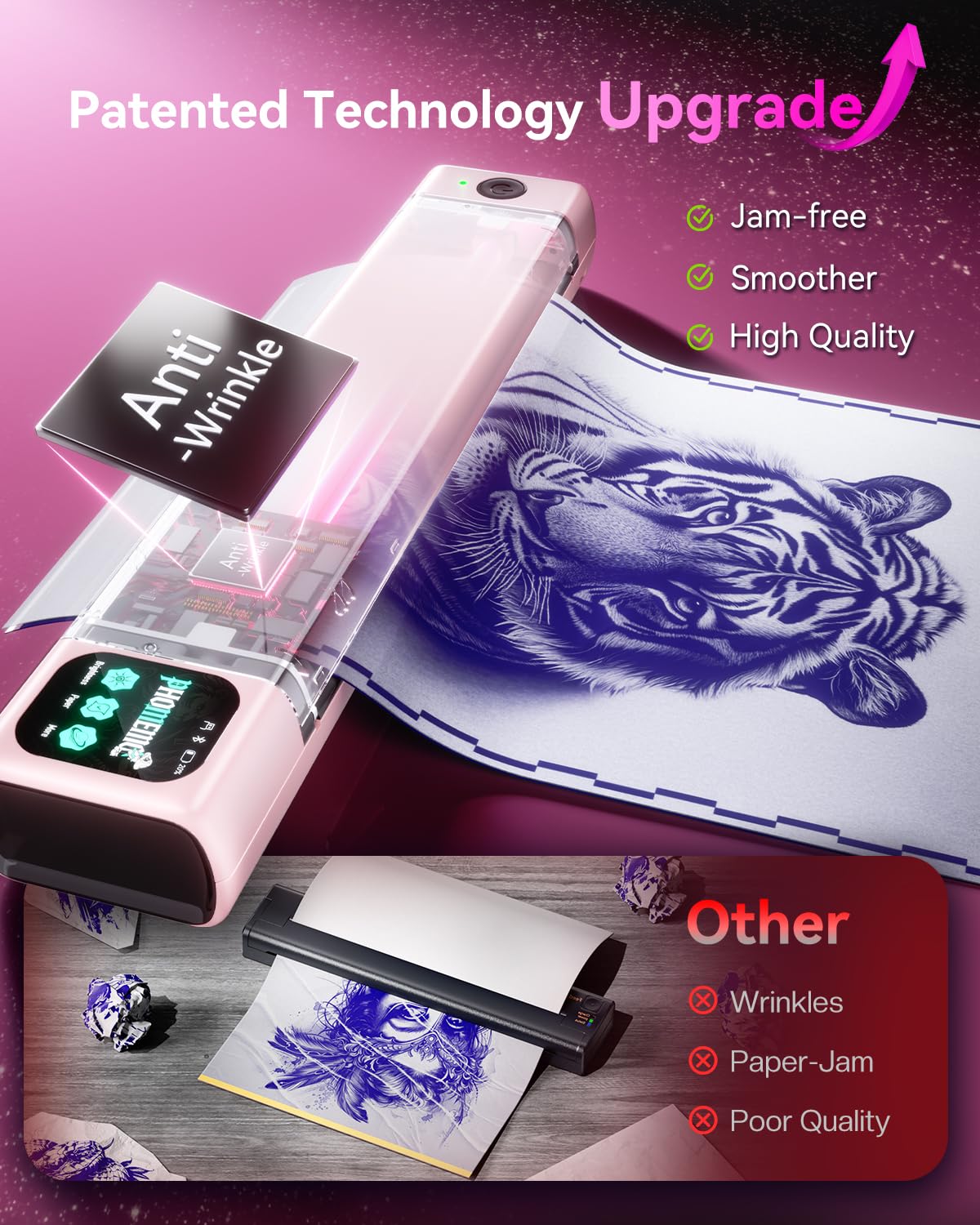 Phomemo M08F Plus AI Termocopiadora Tattoo con Pantalla Táctil - Impresora Termica Tattoo por Transferencia Térmica para Artistas con con diseño IA, Incluye 10 Hojas de Papel de Transferencia