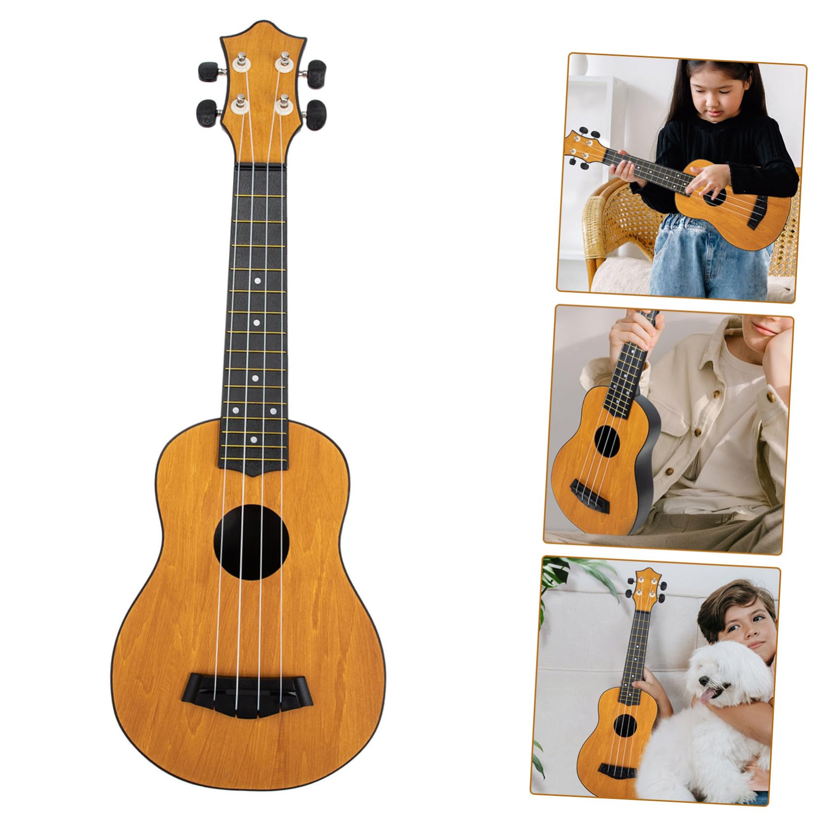 GALPADA Ukulele Acustico Corde Piccolo per Ragazzo Ragazza di Ukulele per Principianti Strumento Musicale Educativo Giocattolo per Ragazzo Ragazza Dorso Arcuato e Suono Pieno