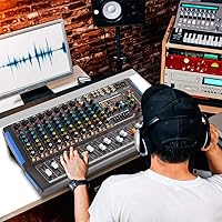 Vista 6 de Pyle - Mezclador de audio de estudio Bluetooth de 4 canales - Interfaz controladora de sonido DJ con unidad USB para entrada de grabación de PC