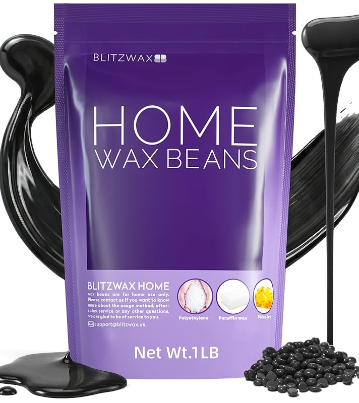 BLITZWAX Cera em Pérolas Black Cologne para Depilação, Cera Quente para Pelos Grossos, 454 g
