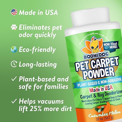 Miniatura 3 de Bodhi Dog Polvo natural para alfombras de perro  Eliminador de olores de mascotas secas  Elimina eficazmente los olores de orina  Polvo de