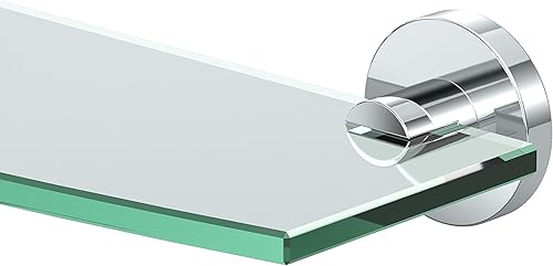 Miniatura 4 de Gatco 4666 Reveal - Estante de vidrio templado curvado montado en la pared de 20.13 pulgadas de ancho x 5.40 pulgadas de profundidad  Estante de