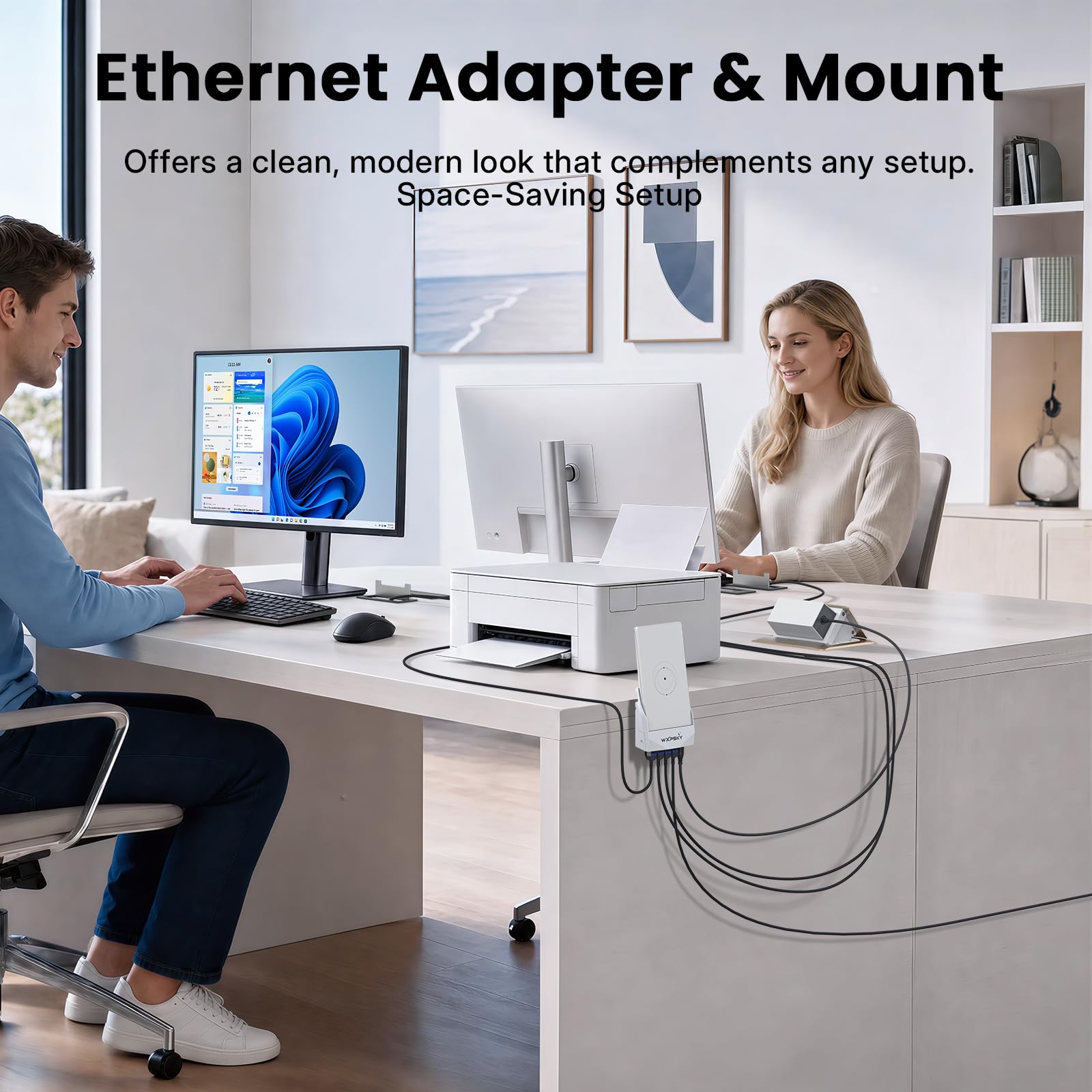 Starlink Mini adaptateur Ethernet et support pour routeur, station d'accueil Gigabit avec 3 ports LAN, montage mural et extension de réseau adhésive pour la maison, le camping-car et le bureau