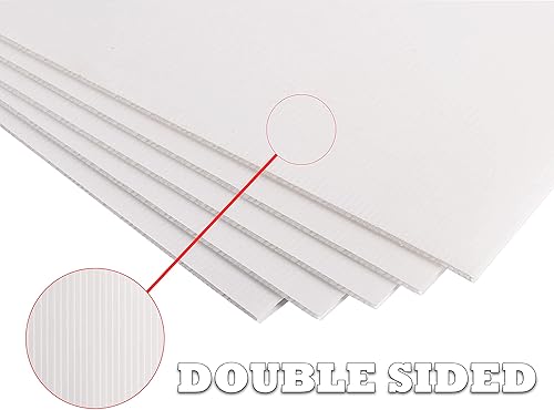 Miniatura 4 de Hojas de plástico corrugado de 18x24 0.157 in paquete de 2 hojas blancas impermeables ligeras, tableros en blanco de doble cara para letreros de