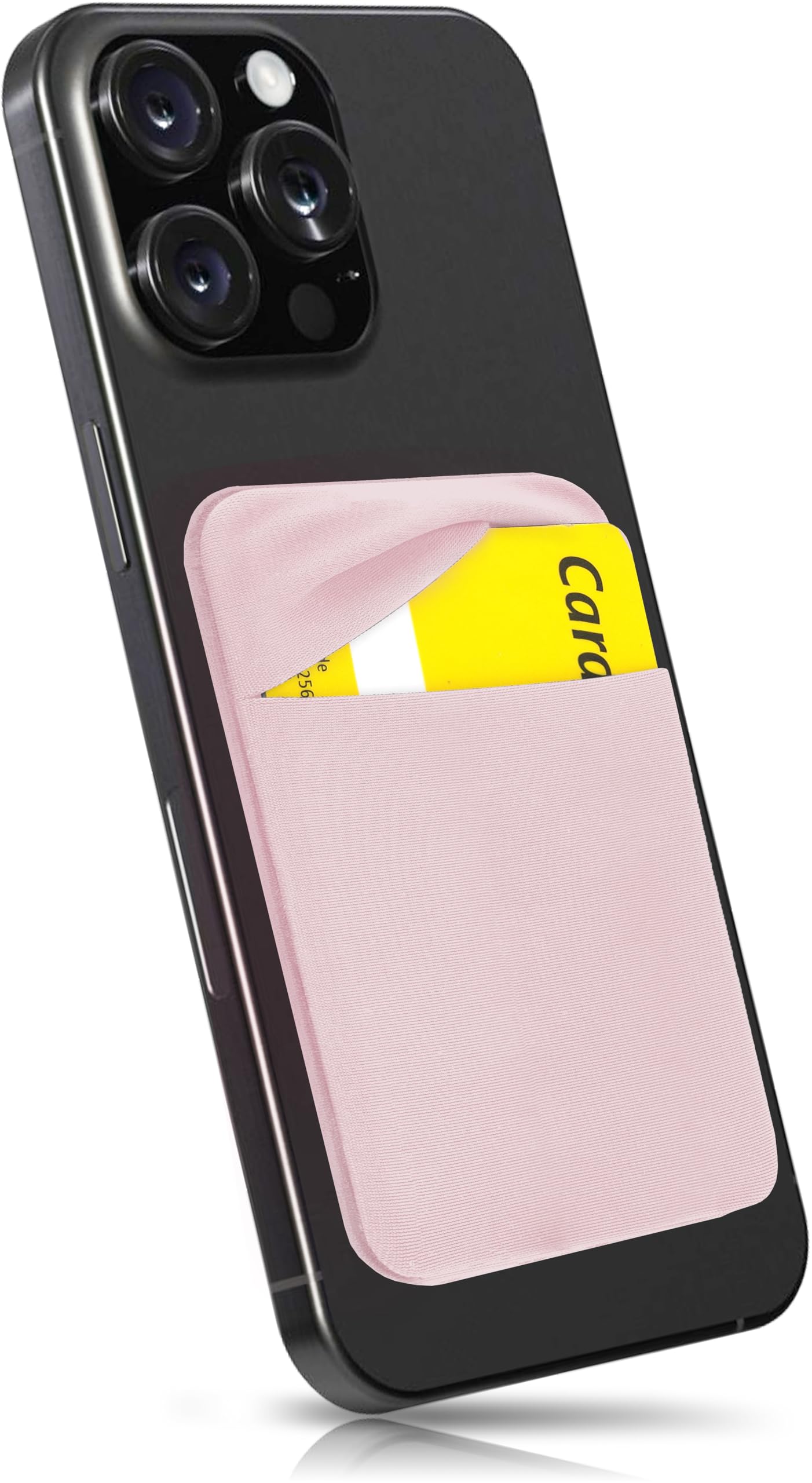 MyGadget 1-vaks mobiele telefoonkaarthouder om op te plakken - RFID- blokkering - Zelfklevend kaartcompartiment, kaartklepje, kaarthouder - portemonnee smartphonehoesje - rosé goud
