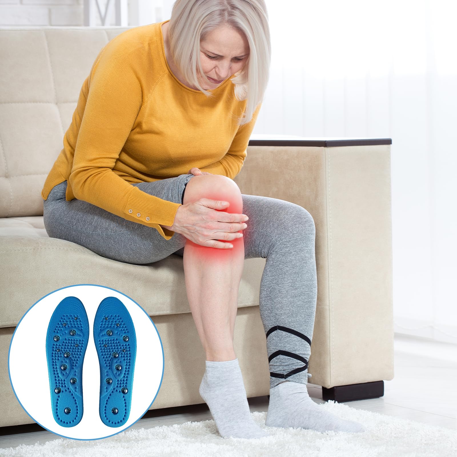 Plantillas Magneticas Adelgazantes para Fascitis Plantar Ortopedicas Masaje de Pies Aliviar Reflexología Acupresión Unisex (S(35-40))