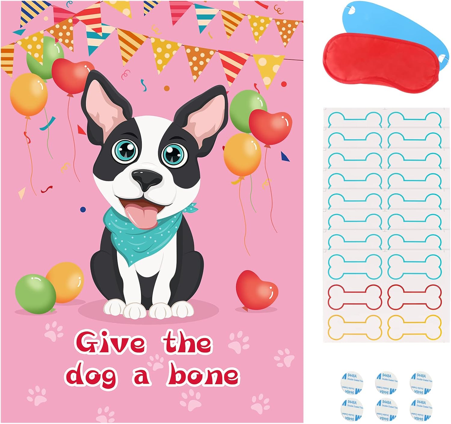 Hxezoc 48 Pieces Pin The Bone on The Dog Party Games Give