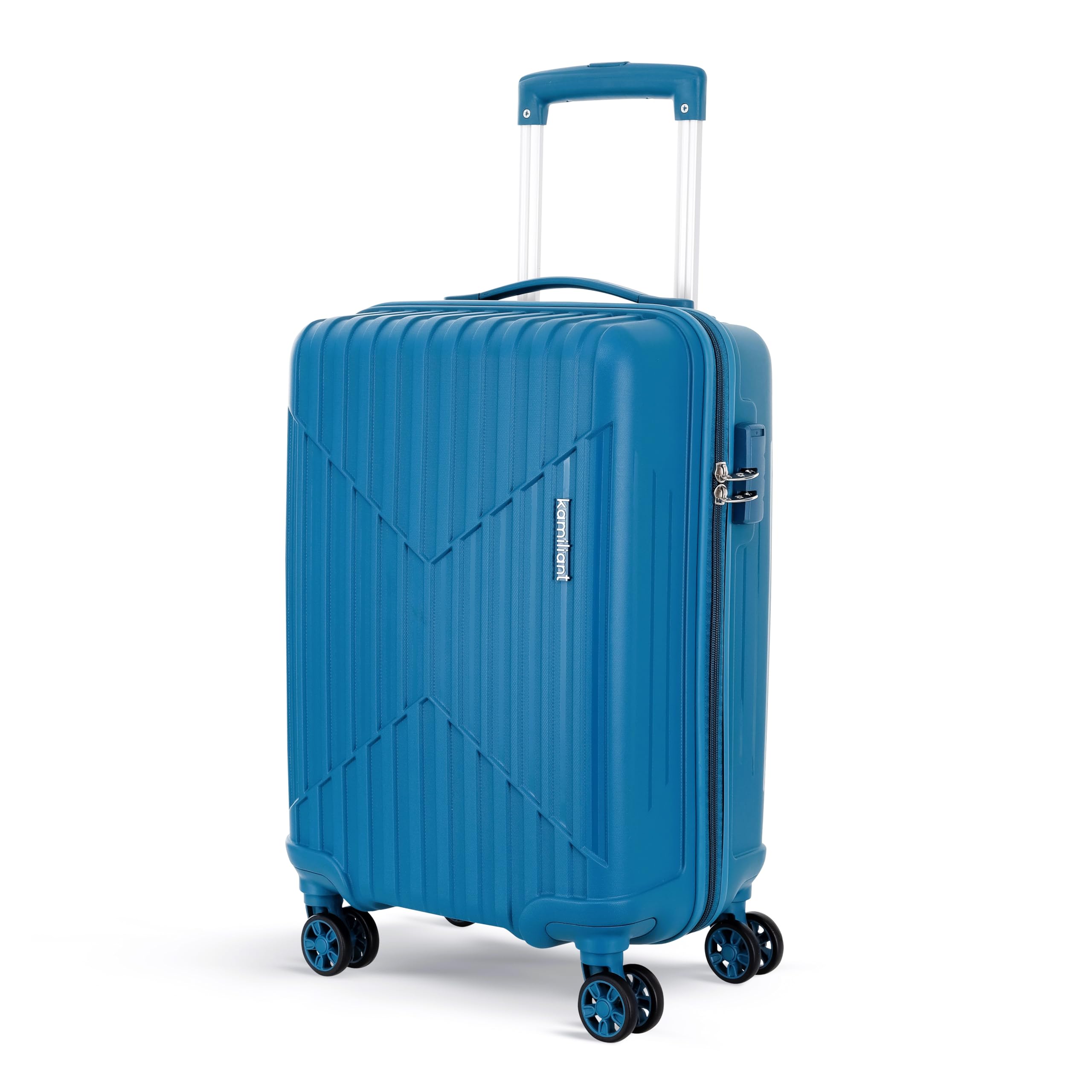KAMILIANT by American Tourister Savvy | Cabin Trolley Bag Small Size (55 cms) for Travel| Hard Case Polypropylene (PP) Suitcase | 360° 8-Wheel Luggage Trolley | Combination Lock | Deep Ocean