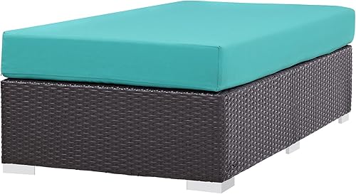 Vista 11 de Modway EEI-1911-EXP-ORA Convene - Muebles otomanos cuadrados de tela para patio, muebles de exterior, color naranja espresso Espresso Naranja