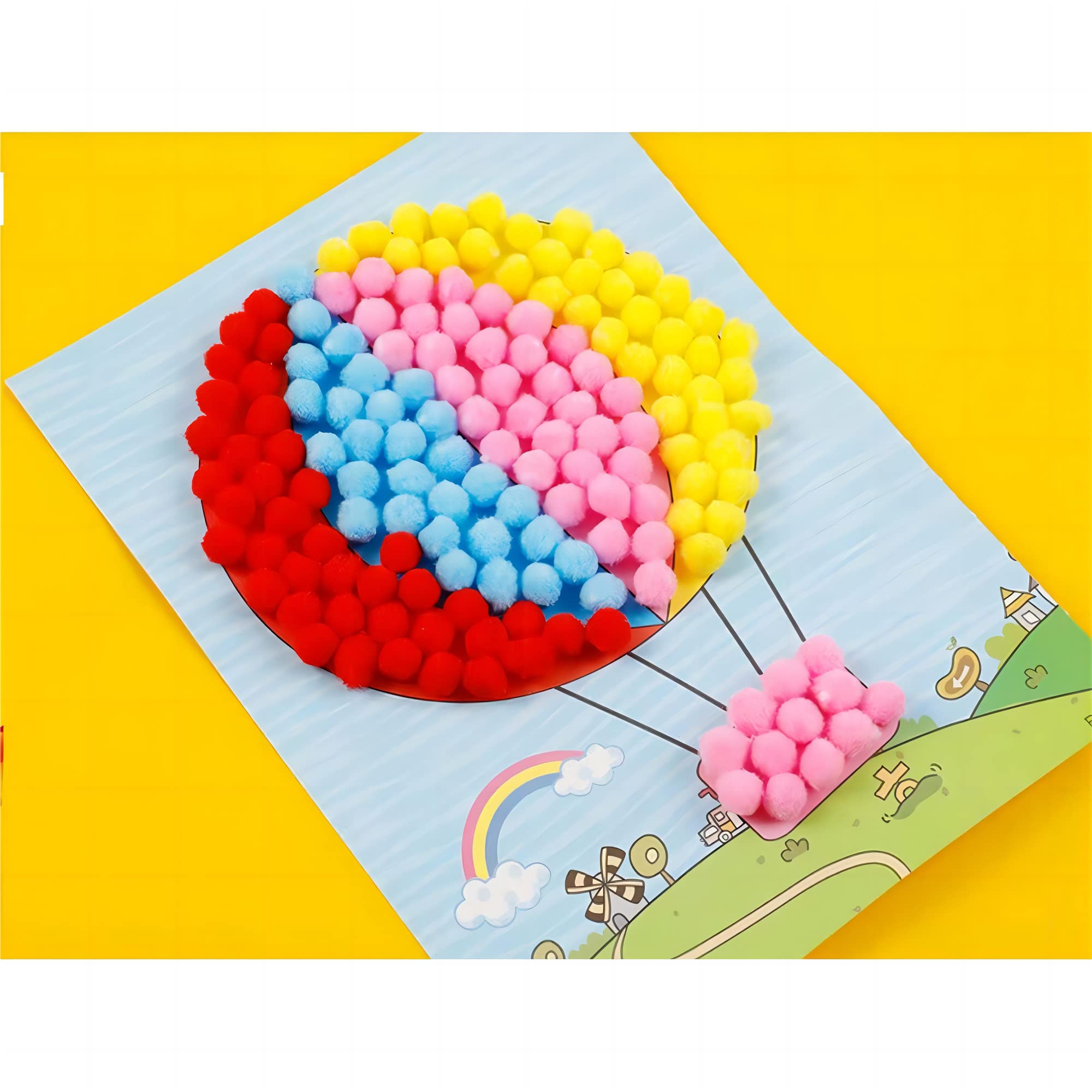 Pom pom, craft pomps, Małe mini pompony pompony kolorowe pompony puszyste pluszowe kulki pompony do rękodzieła kolorowe mini pompony pompony(Grün,520 Stück)