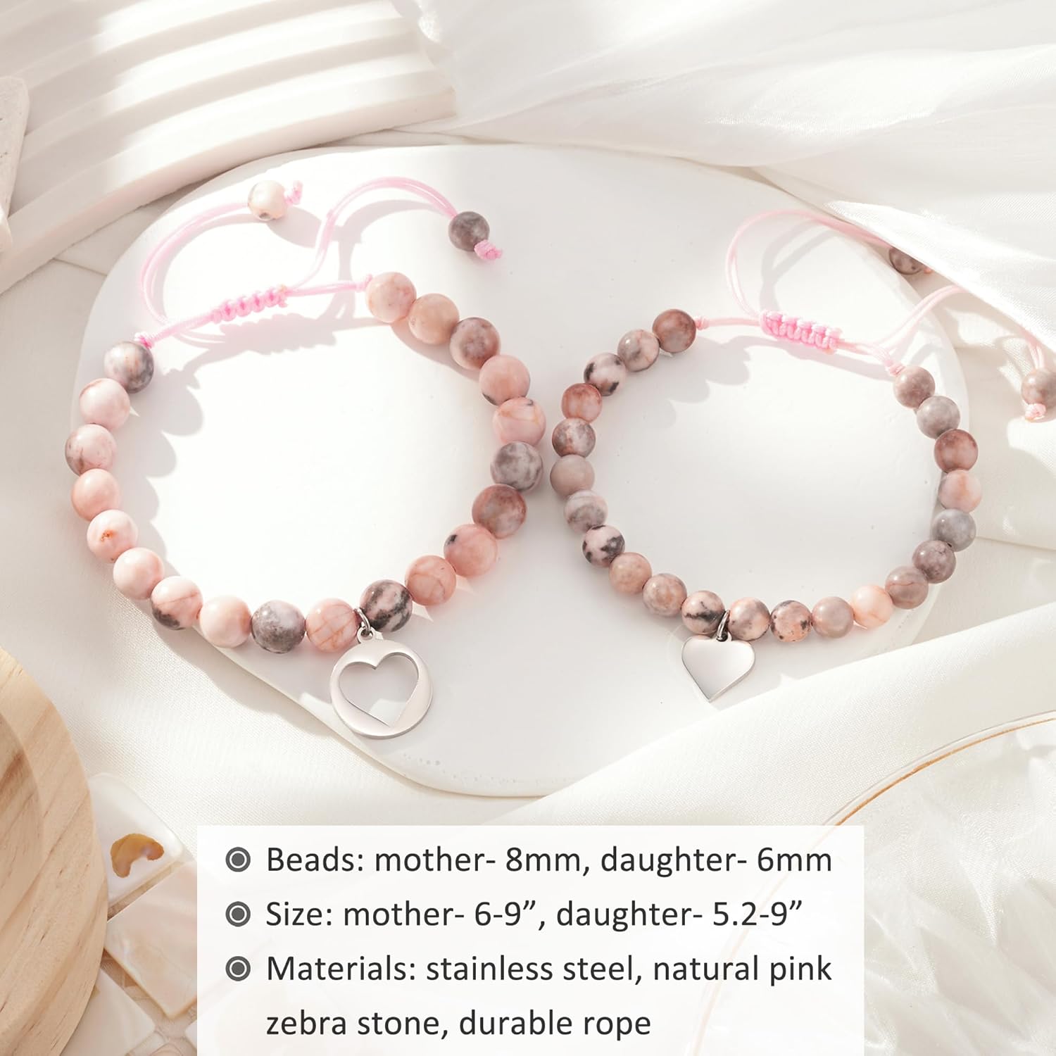 Mother Daughter Bracelets, Charm Matching Bracelets Set for Mom Daughter Girls As A Gifts for Christmas Birthday Mothers Day - Image 5