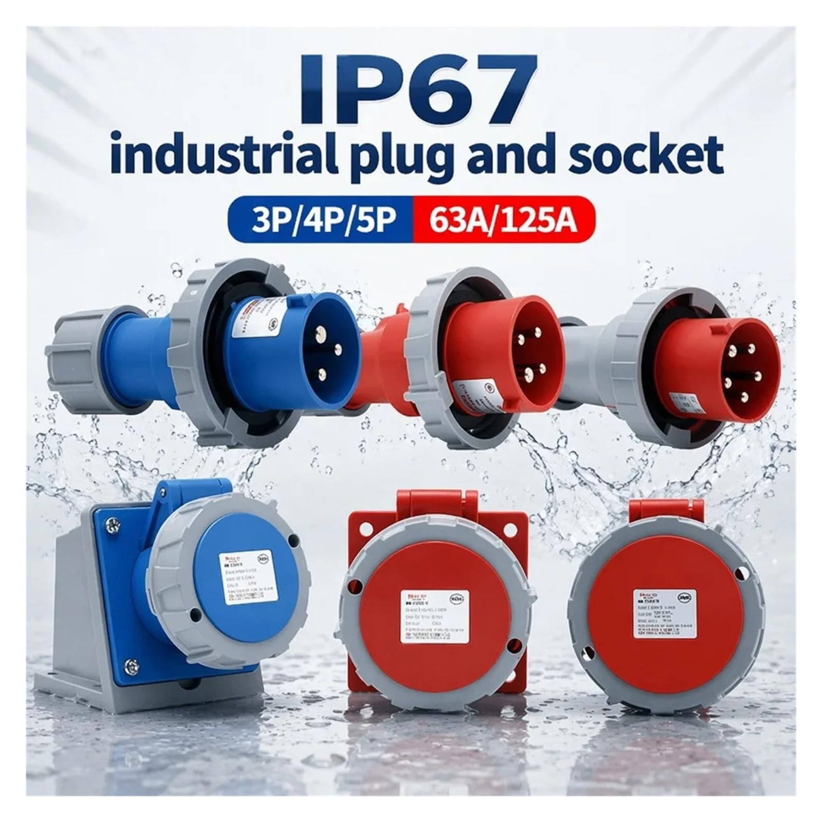 Presa industriale IP67 63A 125A