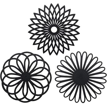 CREATESTAR Silicone Multi Flower Pot Trivet Pack of 3 Premium Quality Insulated Flexible Robust Non-Slip Hot Pads and Coasters Cup