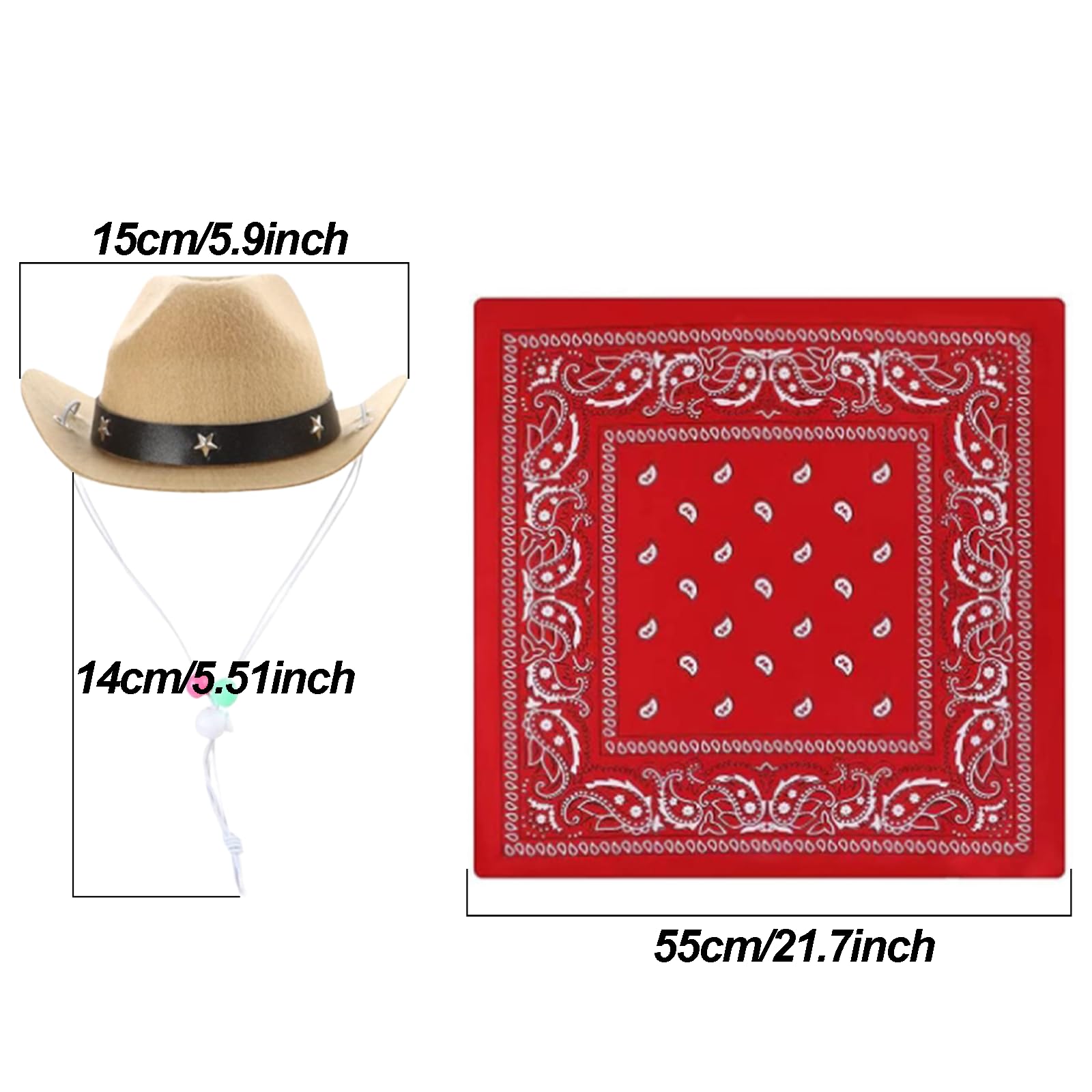 4. Juli Hunde-Outfit Set – Patriotischer Cowboyhut & Bandana Für Kleine Hunde & Katzen (Größe S)