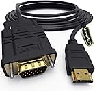 HDMI to VGA Adapter Cable, NewBEP 6ft/1.8m Gold-Plated 1080P HDMI Male to VGA Male Active Video Converter Cord Support Notebook PC DVD Player Laptop TV Projector Monitor Etc