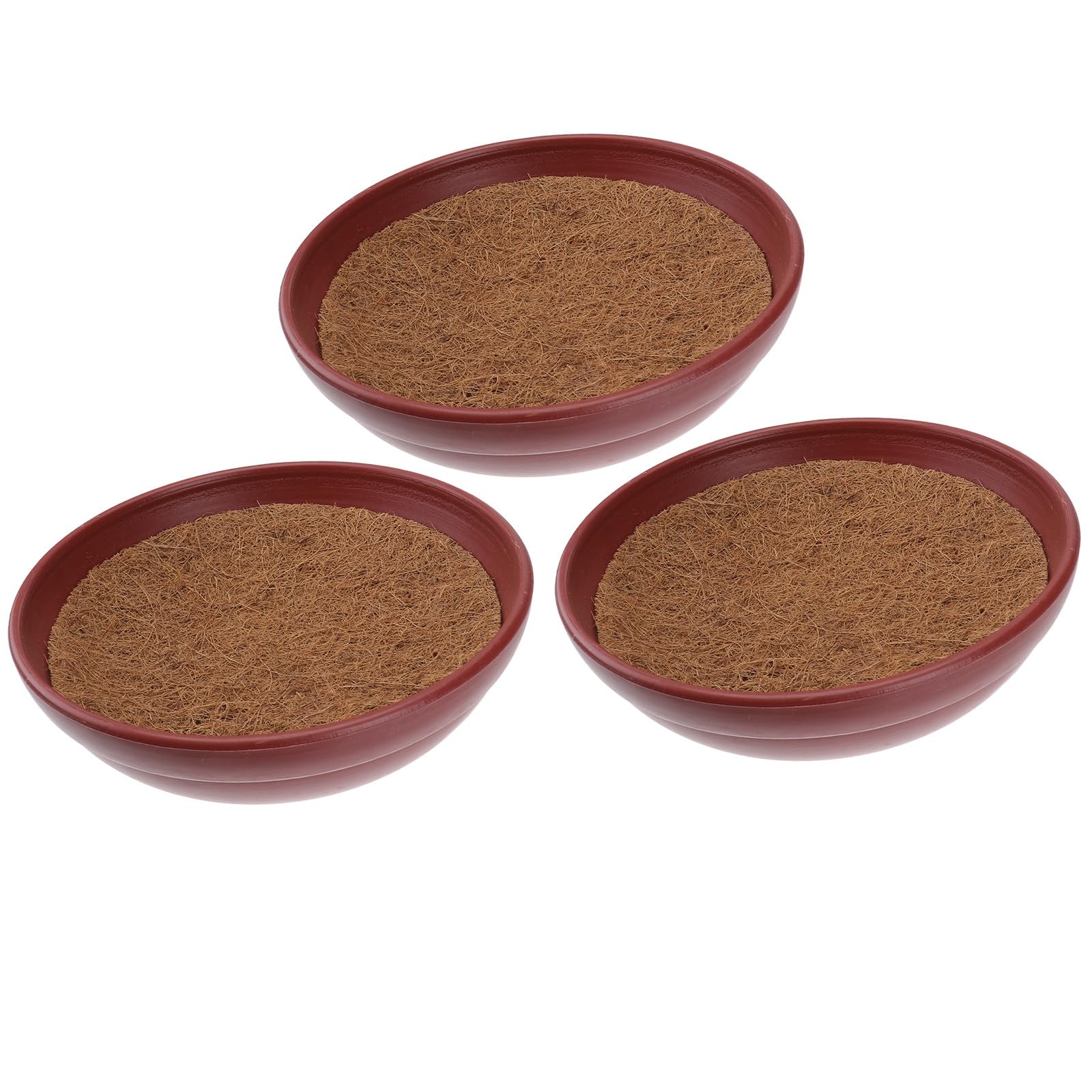 ULTECHNOVO Sets de Nids Accessoires Solide pour Animaux pour Pigeons Lot de 3 en Plastique et Paume, Coussins Confortables et Respirants pour L'élevage d'oiseaux en Cage