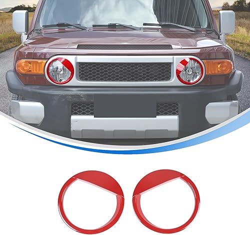 Miniatura 8 de Recortes para faros delanteros para Toyota FJ Cruiser 2007-2021, 1 par de ABS para faros delanteros de coche, cubierta de párpados para cejas,