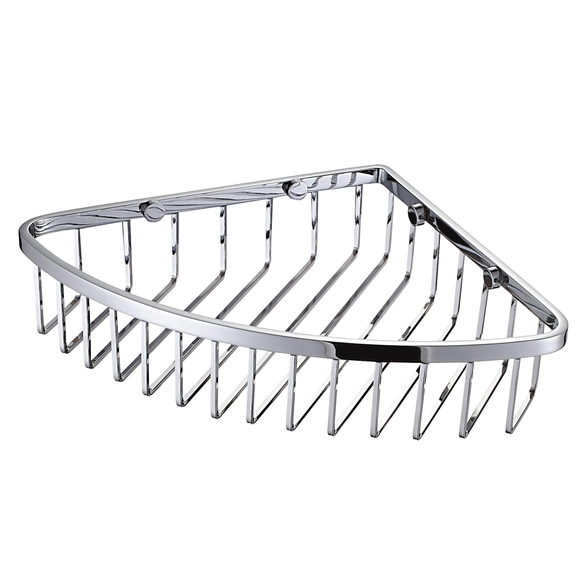 Go Bathrooms Bath Shower Chrome Corner Basket Caddy Wall Mounted Bathroom Accessory Organiser Solid Brass Chrome Finish
