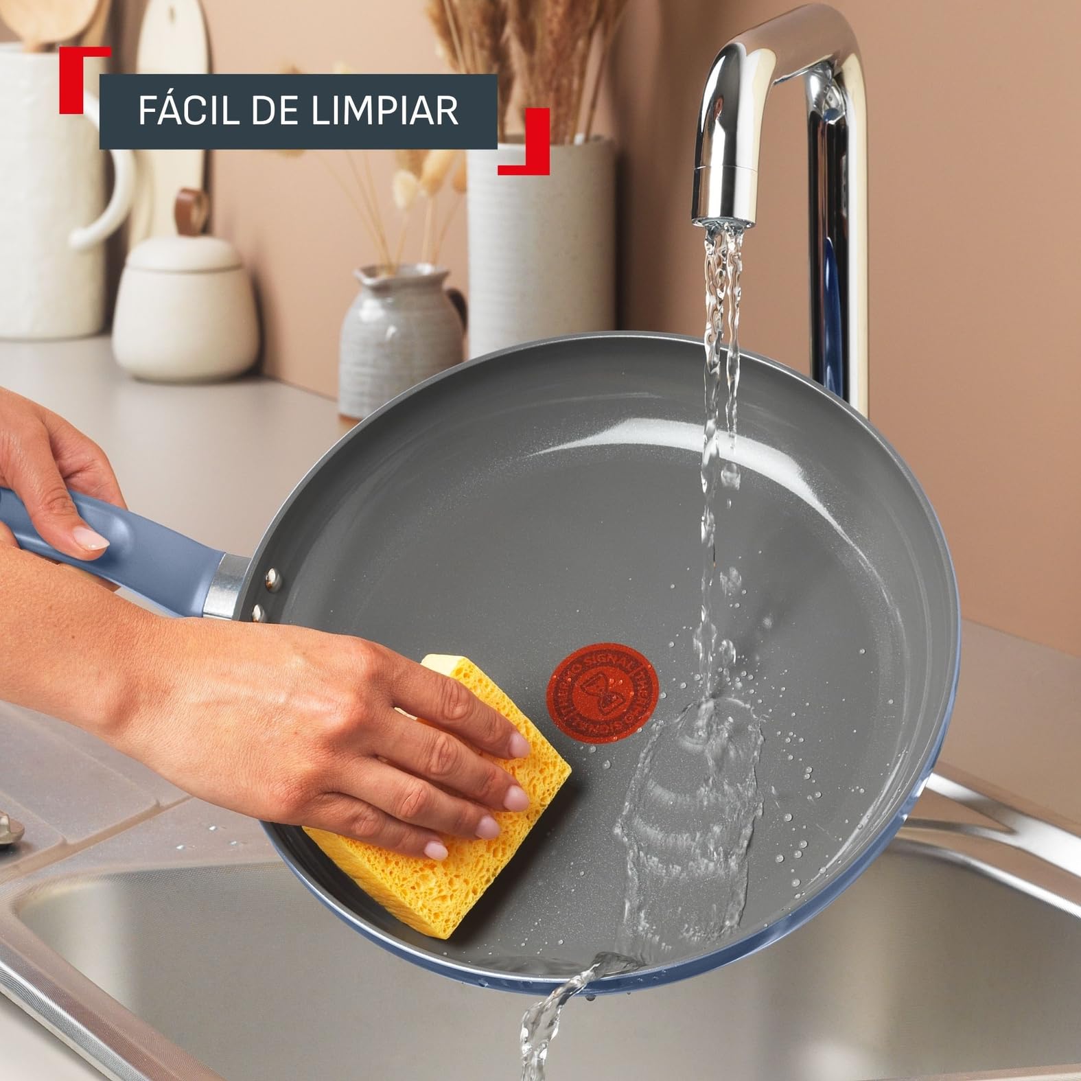 Tefal Cera Color On - Juego de 3 sartenes de 20/24/28 cm + Cazo con tapa de 16 cm + Olla con tapa de 24 cm, Revestimiento cerámico antiadherente de aluminio, 100% reciclado, Thermo-Signal