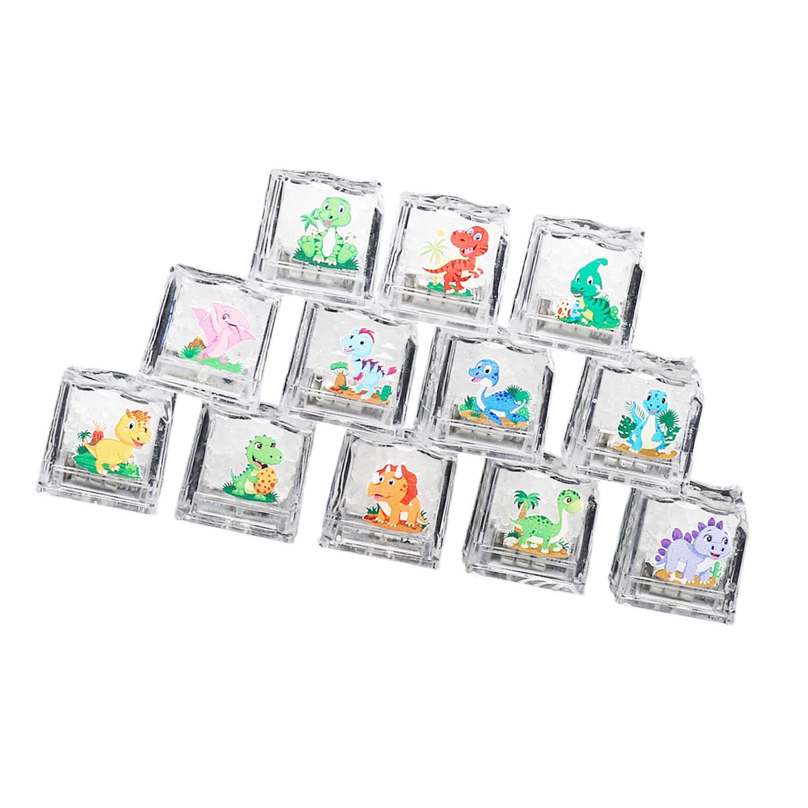 12PCS LED Glowing Ice Cubes Block for Bath Fun Cartoon Theme Light Up Toy Cube Family Holiday Activity Bath Tub Light Up Ice Cubes