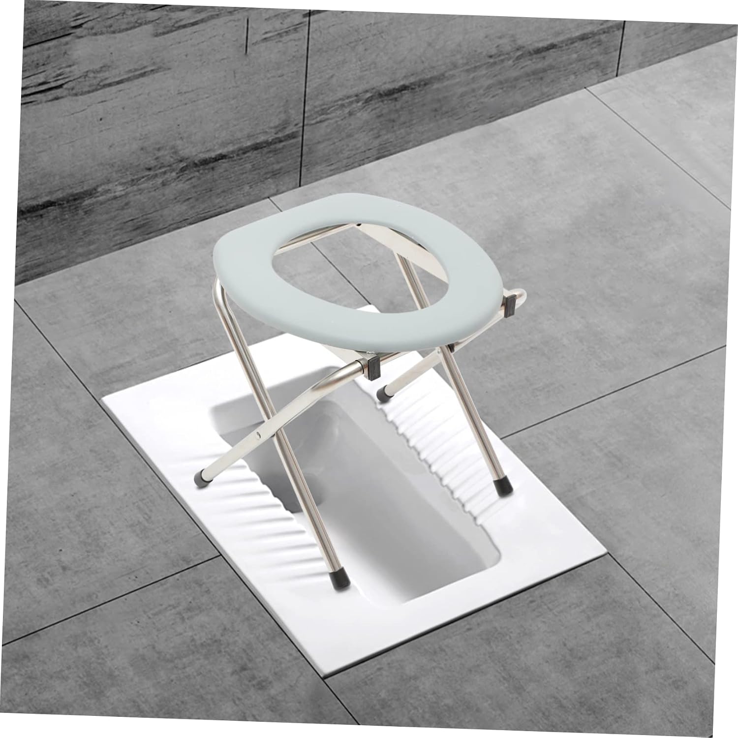 1pc Foldable Portable Commode Stool for Elderly Ergonomic Design Sturdy for Bathroom and Mobility Needs Supports Bathing and Sitting Comfortably
