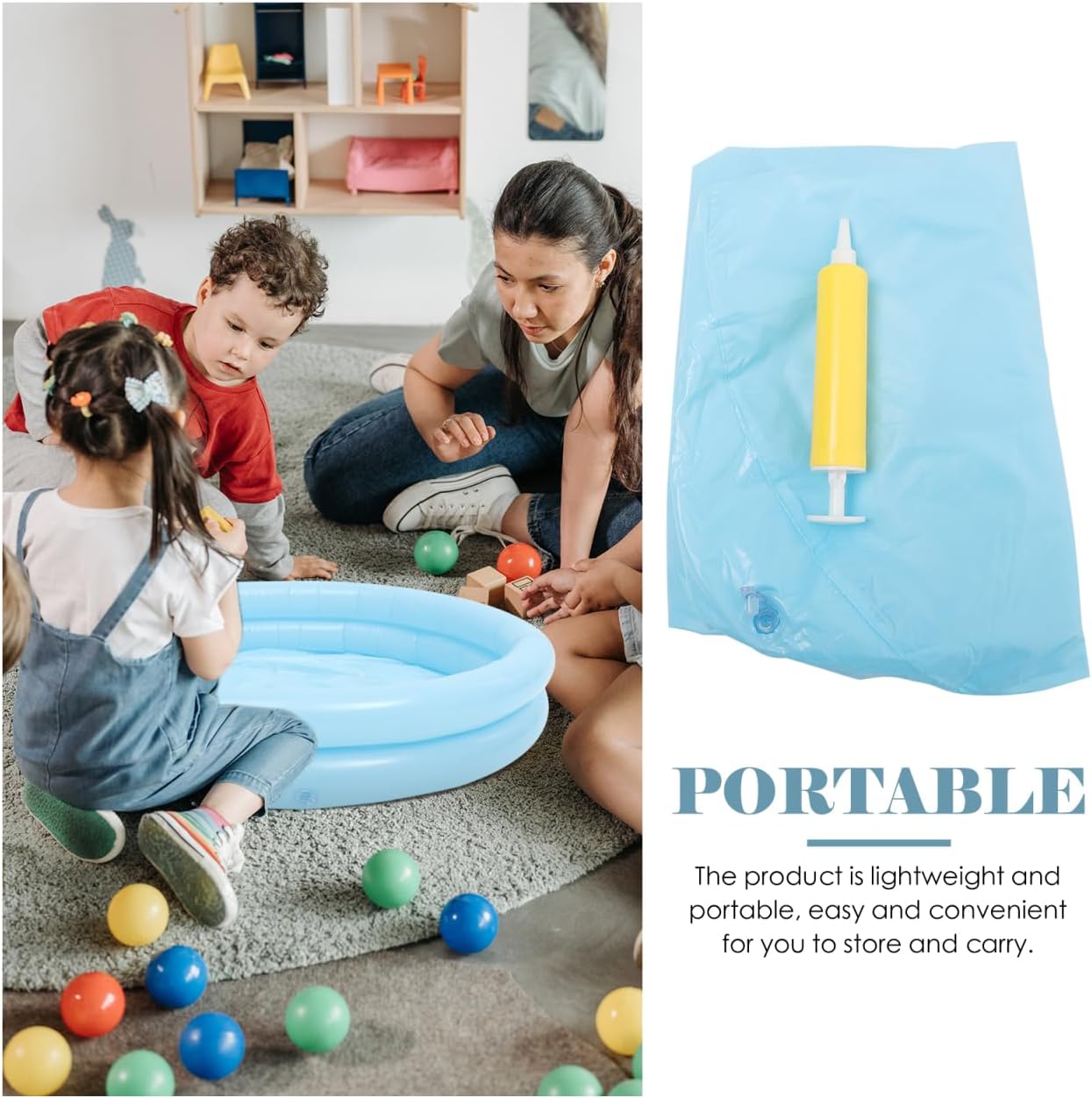 Baby Inflatable Pool, Sandpit Toys Blow up Pool Children Inflatable Pool Baby Blow Up Pool Wading Pool for Children Sand Outdoor Fishing Toy Sandpit Plaything
