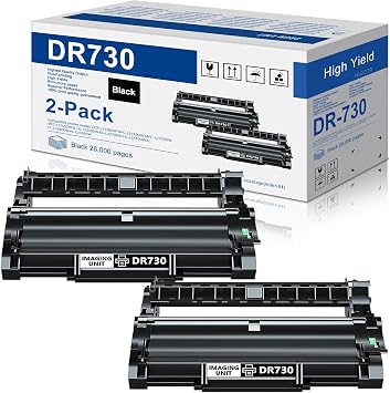 DR730 High Yield Drum Unit Not Toner Replacement for Brother DR 730 Drum Unit MFC-L2710DW MFC-L2750DW HL-L2370DW HL-L2350DW HL-L2390DW DCP-L2550DW Printer Products 2-Pack DR-730 Imaging Unit Black