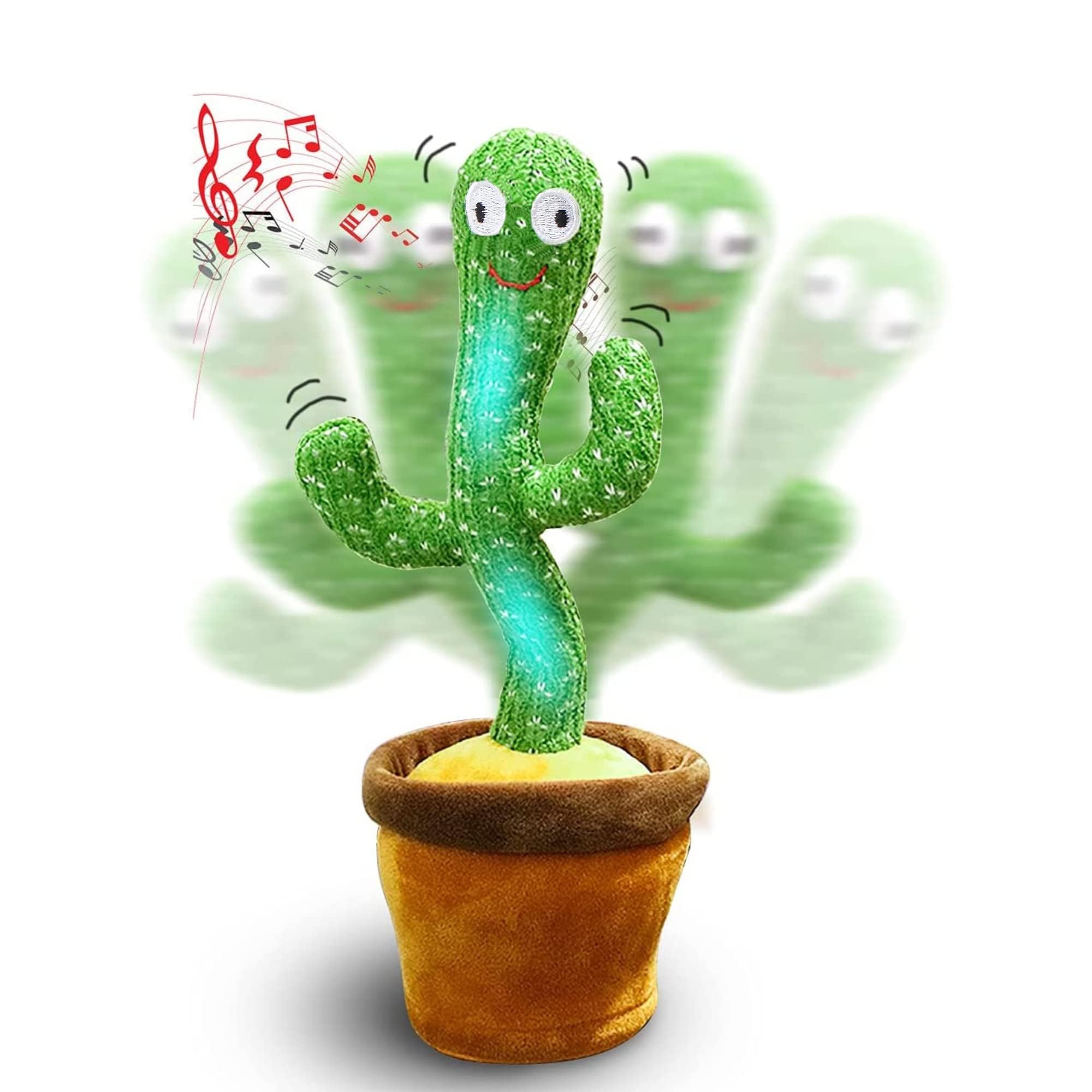 Vicyol S&D Dancing Cactus with Electronic Movement, Lights and 120 Songs - Spain Flag Design - Home Ornament - Internal Battery