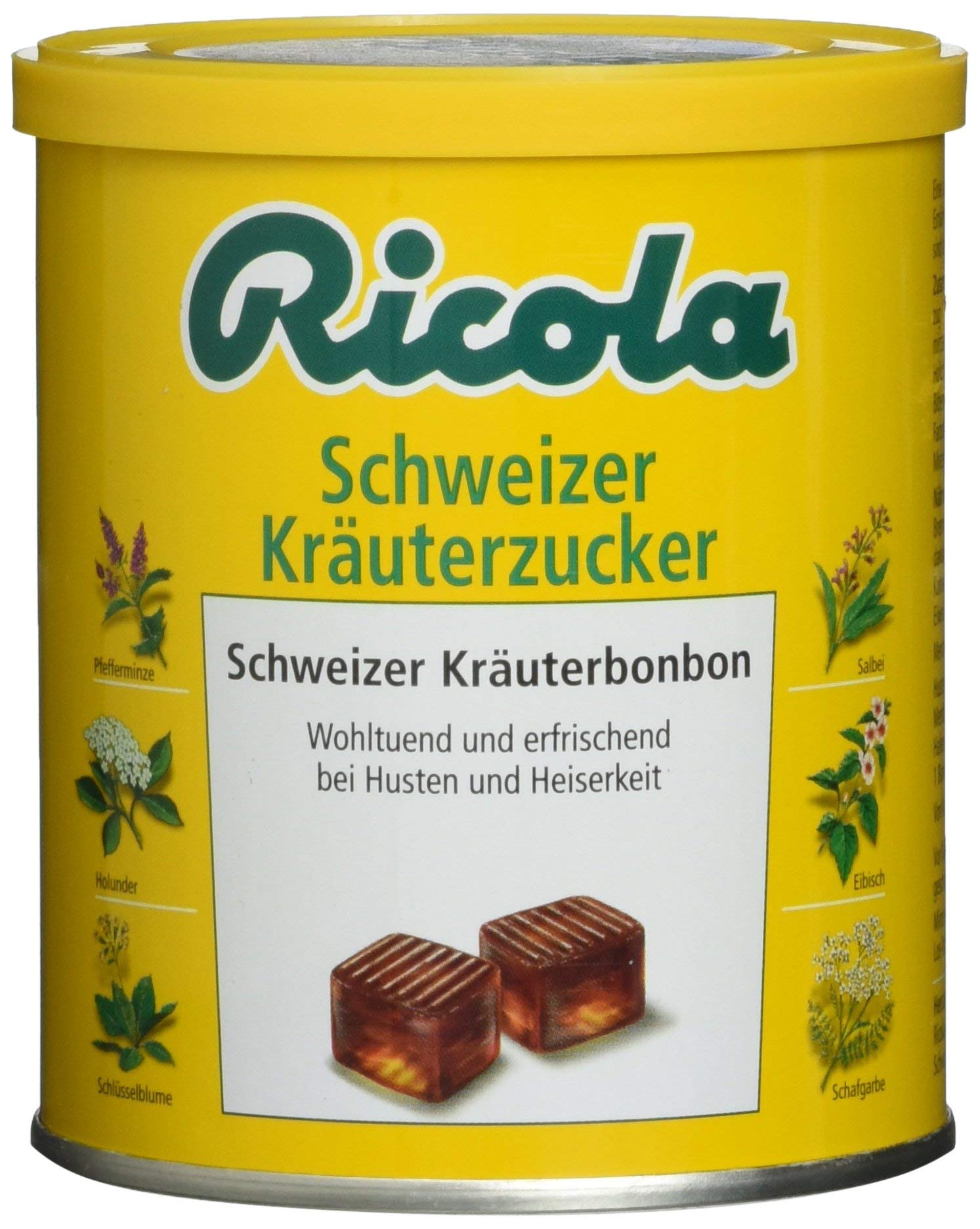 Ricola Schweizer Kräuterzucker-Bonbons, 12 Dosen Original Schweizer Kräuterbonbons mit 13 Alpenkräutern & Menthol, Vorratspackung, 12 x 250g Dose