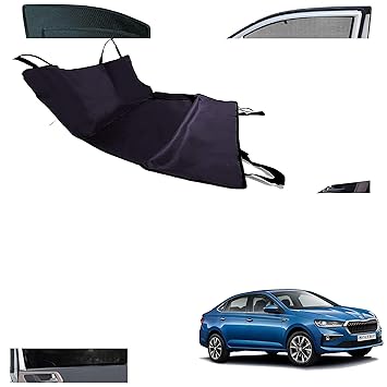 CuboDePlato Car Pet Rear Seat Cover Dog Hammock Make Black Red for Slavia