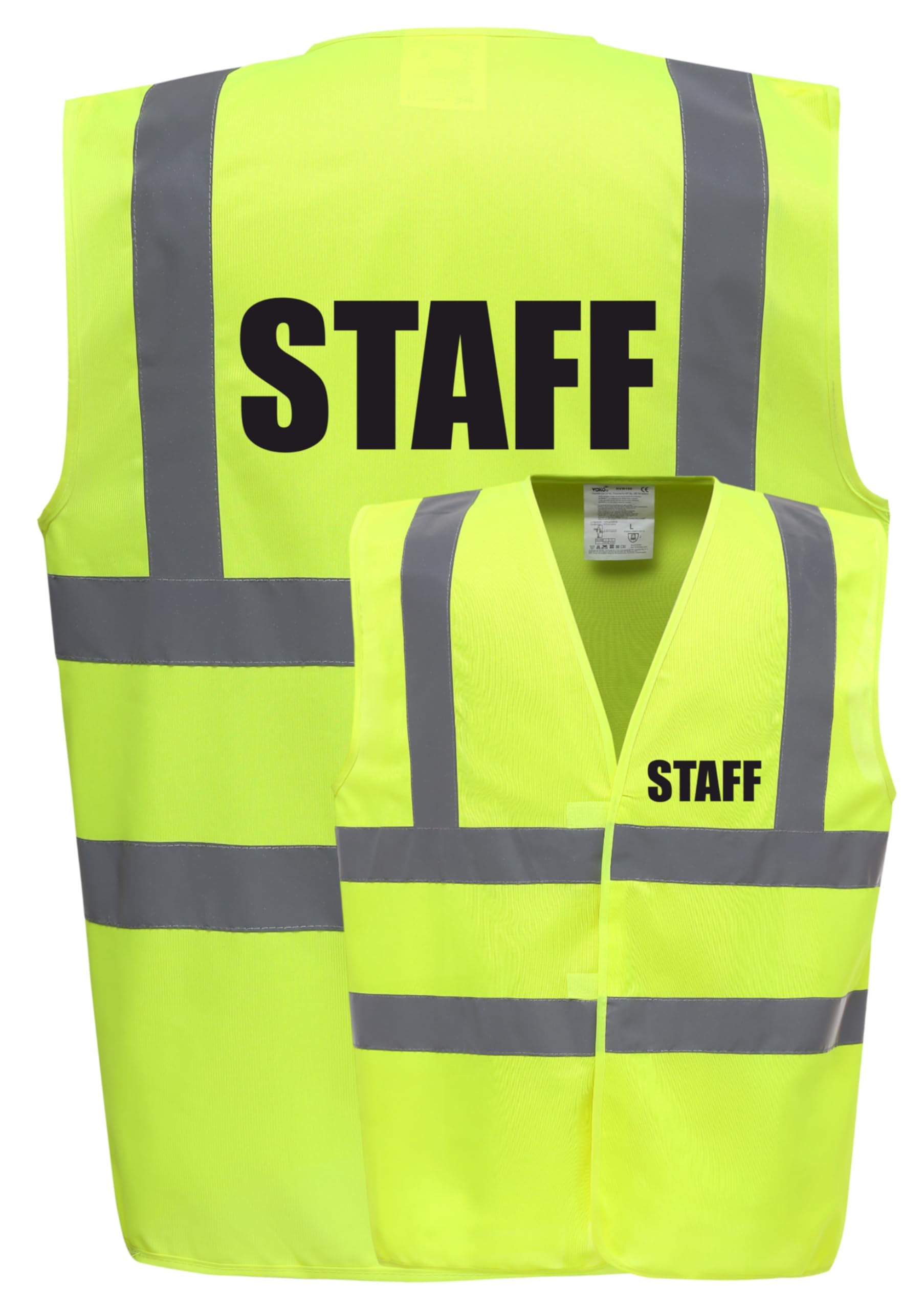 Staff Yellow Hi Vis Viz Safety Vest Waistcoat Reflective High Visibility EN471 BS xxx-large