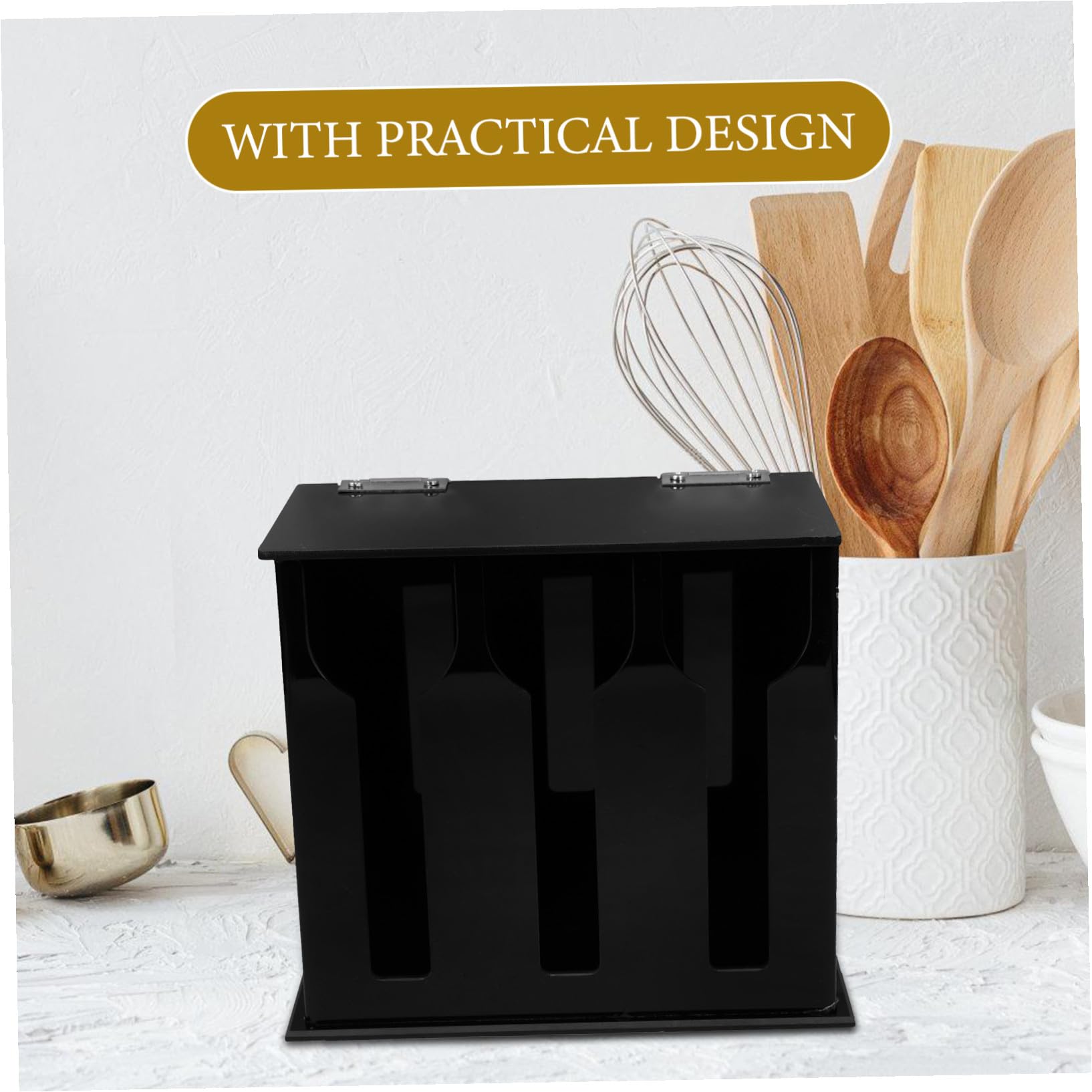 Alipis Soporte 3-compartimentos Acrílico para Cubiertos Reutilizable Estable Diseño Organizador para Cocina o Bar