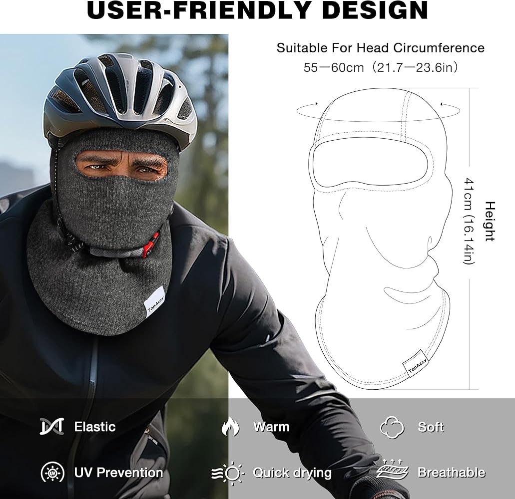TopAcsy Ski Mask for Men Women, Balaclava Sun Protection UV Face