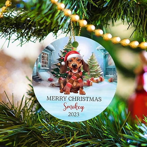 Miniatura 59 de Adorno personalizado para árbol de Navidad de perro Chow Chow, regalo único de Navidad negro para los amantes de los perros Adorno negro Chow Chow