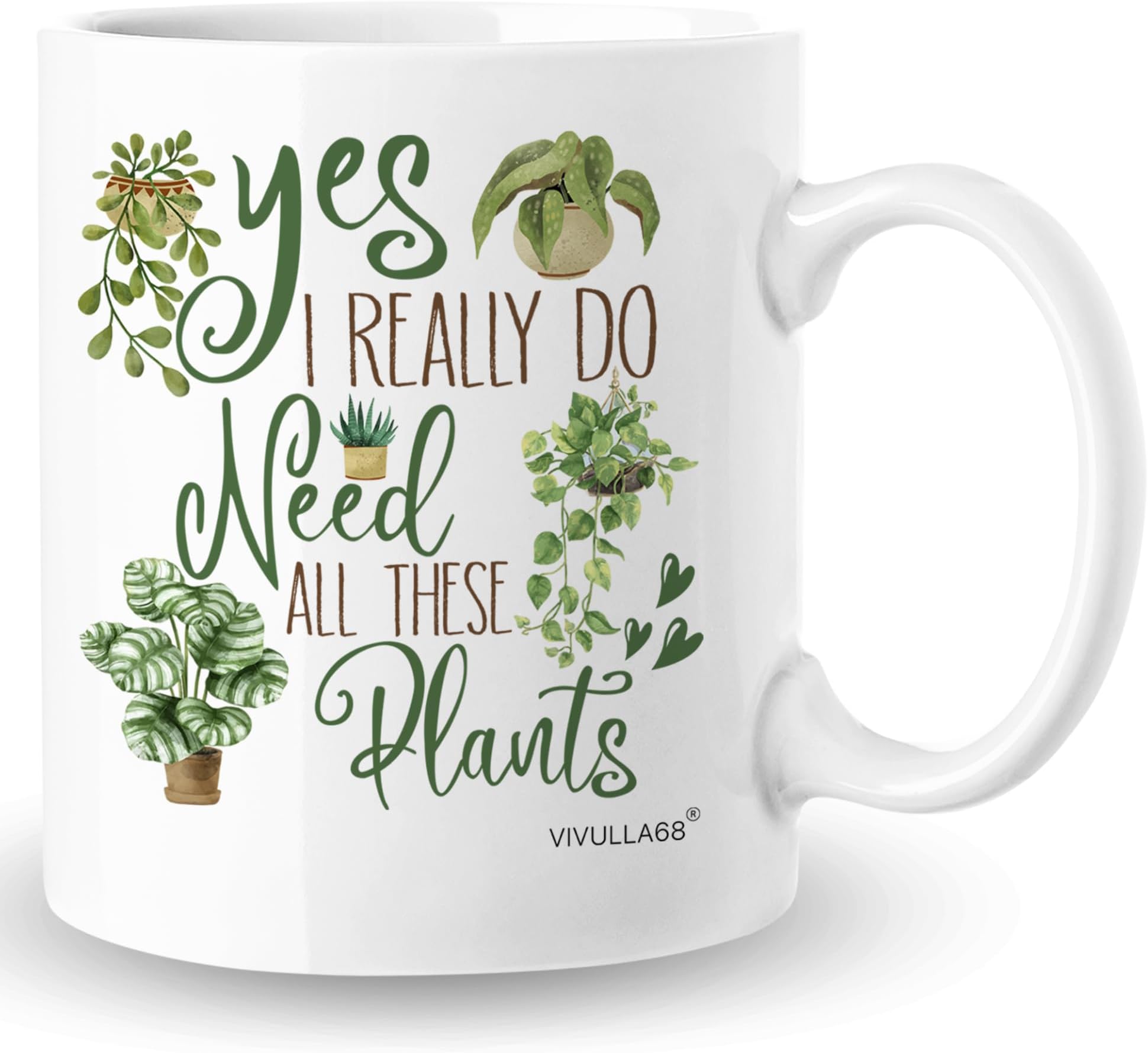 Vivulla68 Gifts for Plant Lovers - Plant Mug - Gardening Coffee Cup for Mom, Dad, Garden Lover - Cool Crazy Plants Lady Gifts - Unique Present for Women, Men, Gardener on Birthday, Christmas