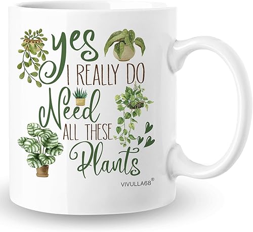 Vivulla68 Regalos para los amantes de las plantas, taza de café de jardinería para mamá, papá, amante del jardín, regalos geniales y locos para