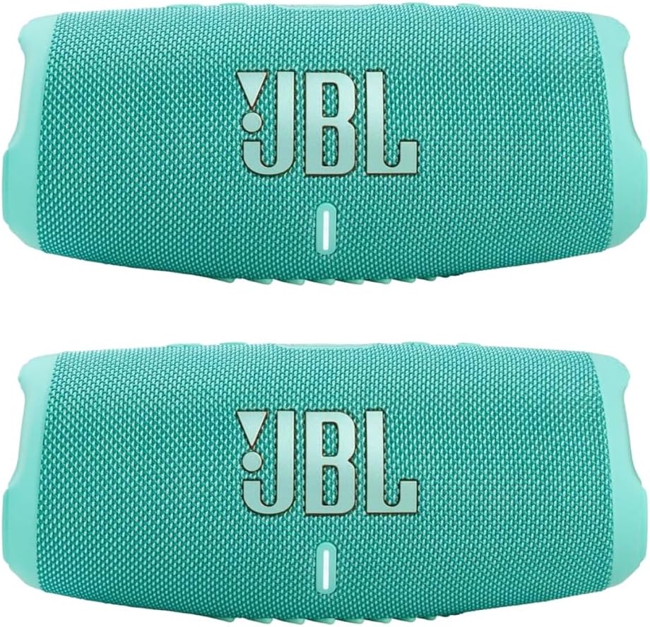 JBL Charge 5 - Waterproof Portable Bluetooth Speaker - Teal/Teal (Pair)