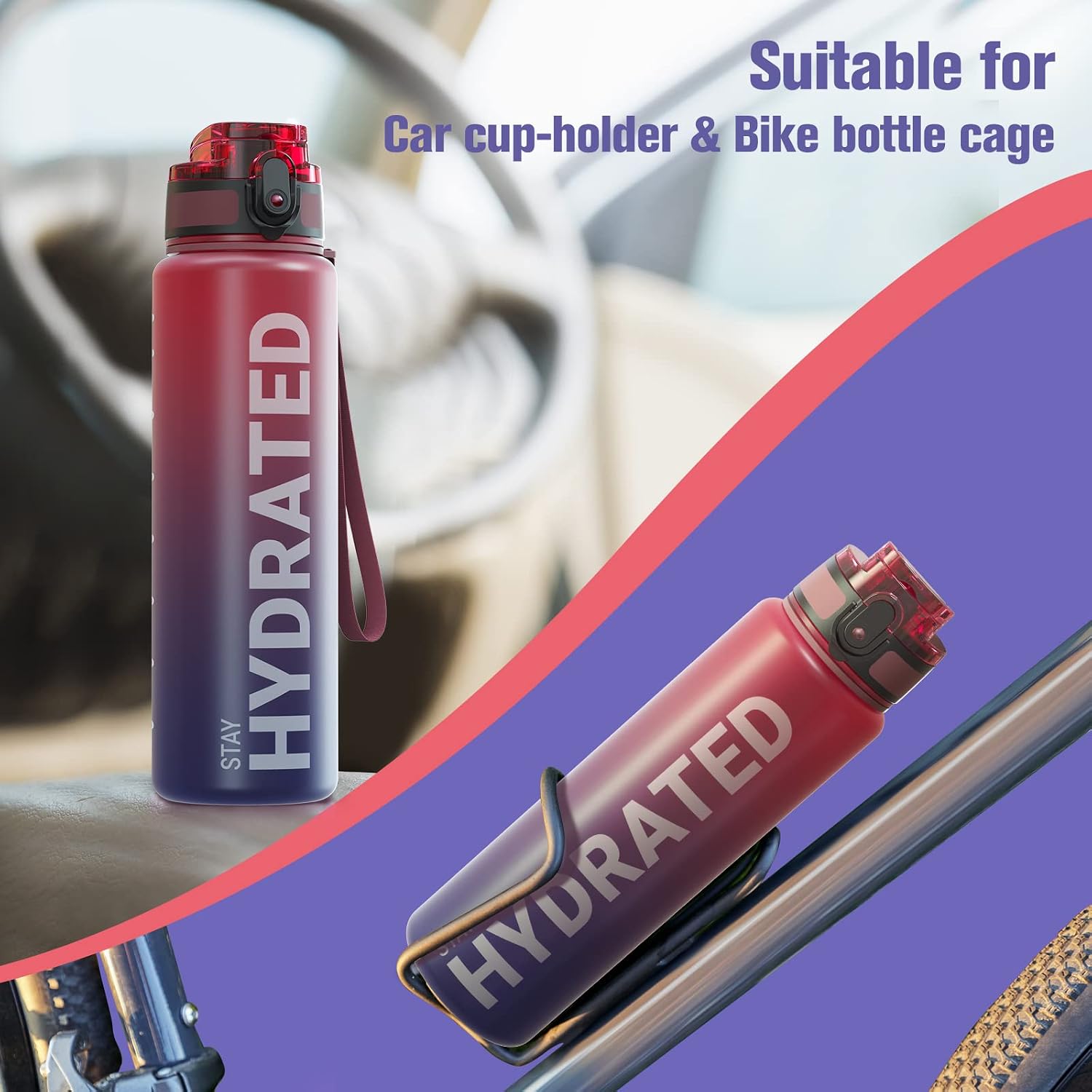 Sahara Sailor Water Bottle 25oz, Tritan Sports Bottle with Time Marker image 5