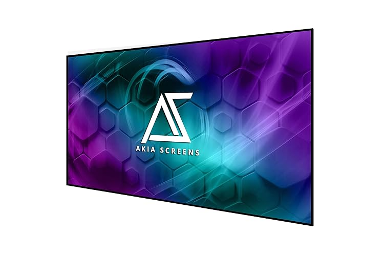 Akia Screens 100 inch Edge Free Fixed Frame Projector Screen 100" Diagonal 16:9 8K 4K Ultra HD 3D Ready CINEWHITE UHD-B Black Projection Screen for Indoor Movie Video Home Theater AK-NB100H1