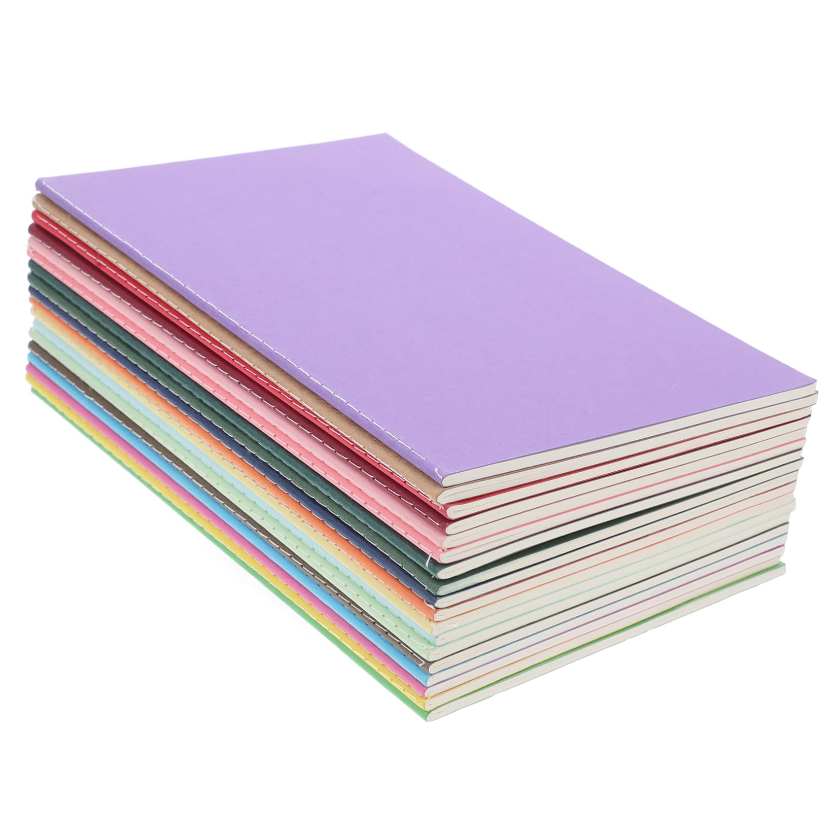 Cahiers couverture kraft colorés lot 18 pcs pages lignées souples journal de voyage