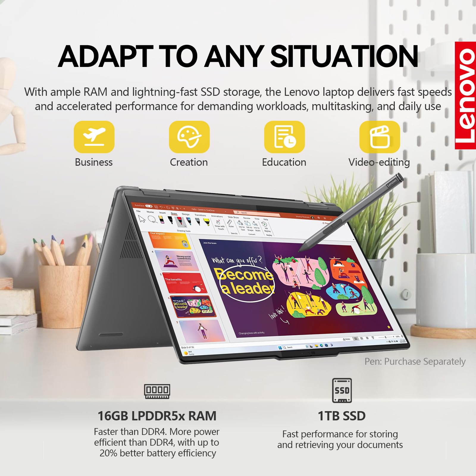 Amazon.com: Lenovo Yoga 7 2 in 1 Laptop Touchscreen, 16