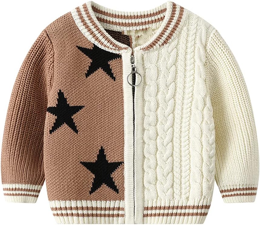 Vivobiniya Kid Boys Knit Sweater Toddler Baby Long Sleeve Cardigan Boy's Outerwear Children Coat