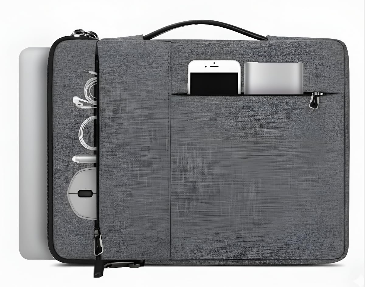 Laptop Sleeve 13.3″–15.6″ | Waterproof & Shockproof | Slim, Durable & Lightweight | Nylon & Polyester Briefcase Style | Fits HP, Dell, ASUS, MacBook & More | Everyday Protection – Grey Laptop Sleeve 13.3″–15.6″ | Waterproof & Shockproof | Slim, Durable & Lightweight | Nylon & Polyester Briefcase Style | Fits HP, Dell, ASUS, MacBook & More | Everyday Protection – Grey