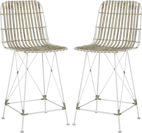 Safavieh Minerva - Taburete para mostrador, color blanco