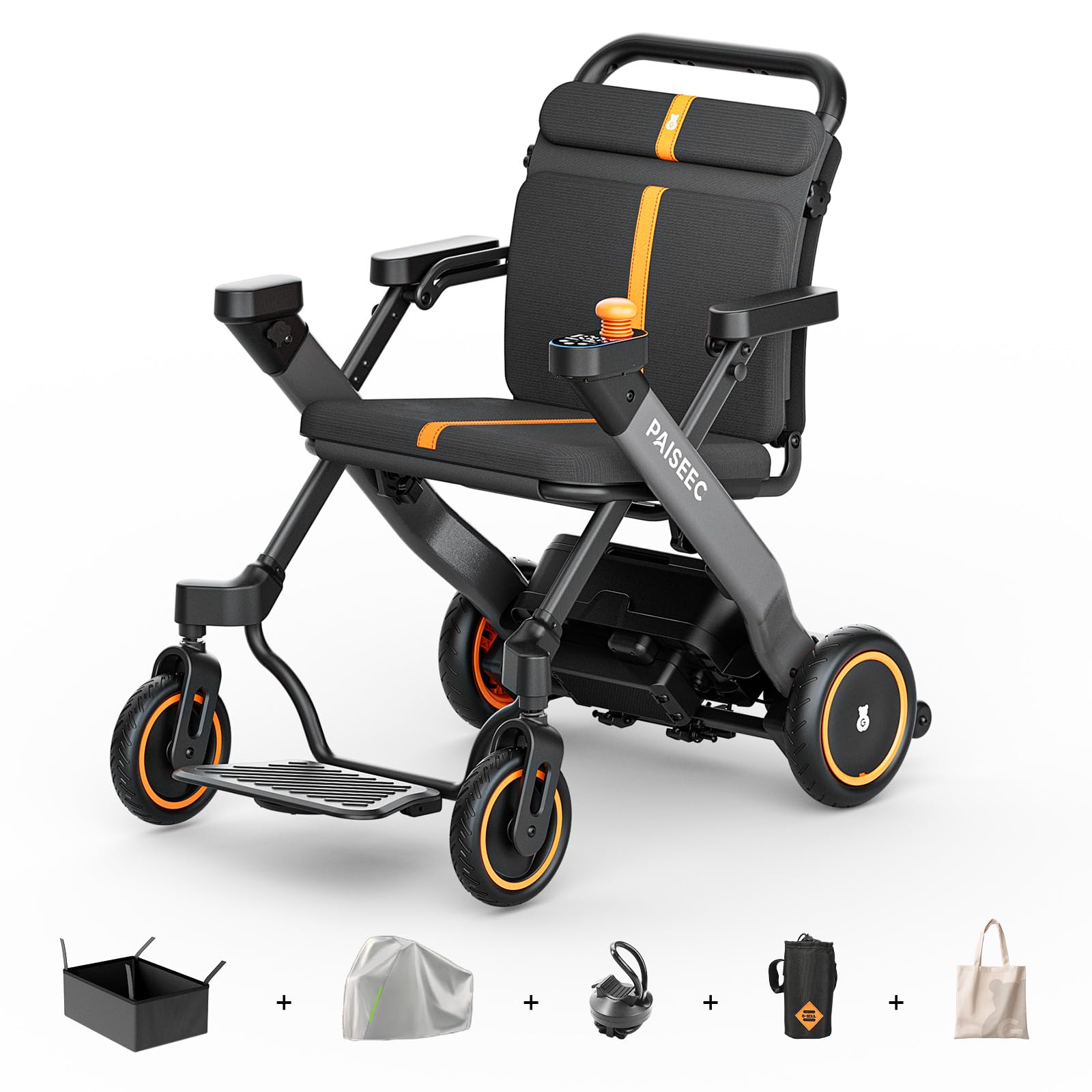 Paiseec W1 2-in-1 Electric Wheelchair for Adults, Easy Folding for Travel