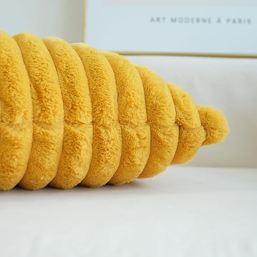 Miniatura 5 de JOJUSIS Paquete de 2 fundas de almohada decorativas de felpa de pelo sintético para sofá, fundas de almohada suaves (amarillo mostaza, 12 x 20